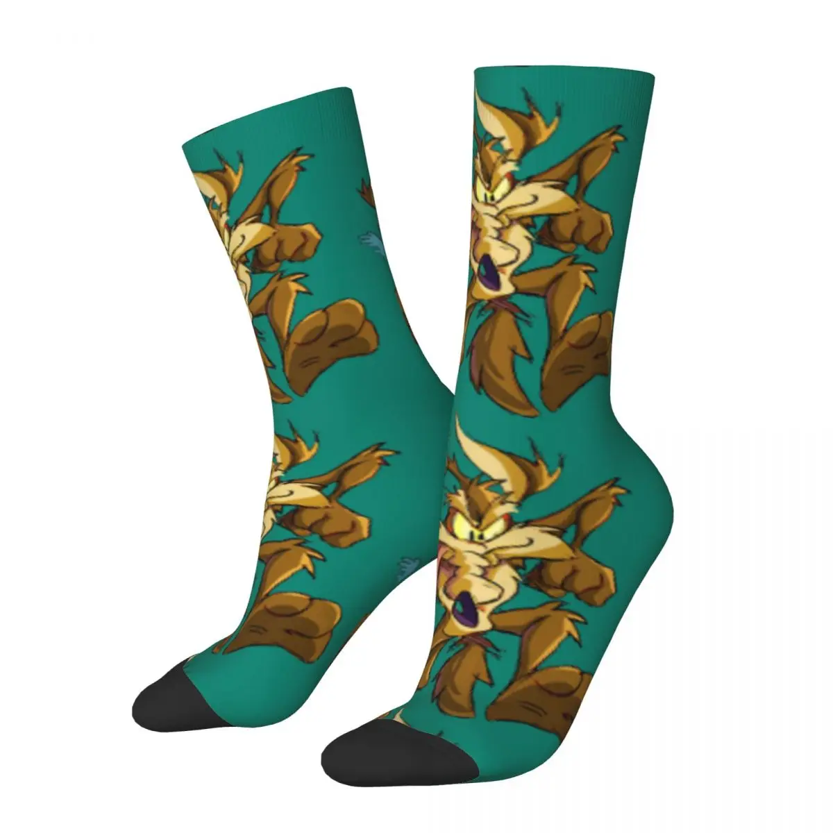 

Funny Happy Men's Compression Socks Essential Printing Vintage Harajuku Roadrunner Animation Amusing Fight Casual Crew Sock