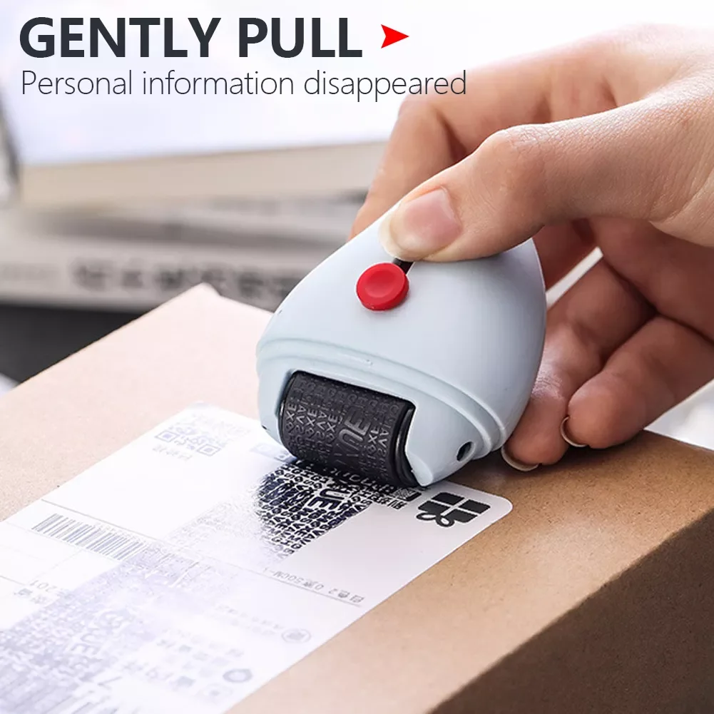 

1Pc Security Stamp Roller Mini Self-Inking Privacy Seal Roller Type Cover Eliminator Seal Identity Theft Protection Roller Stamp