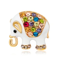 tulx cartoon elephant enamel brooch pin cute animal rhinestone hat badge winter coat accessories brooches for women