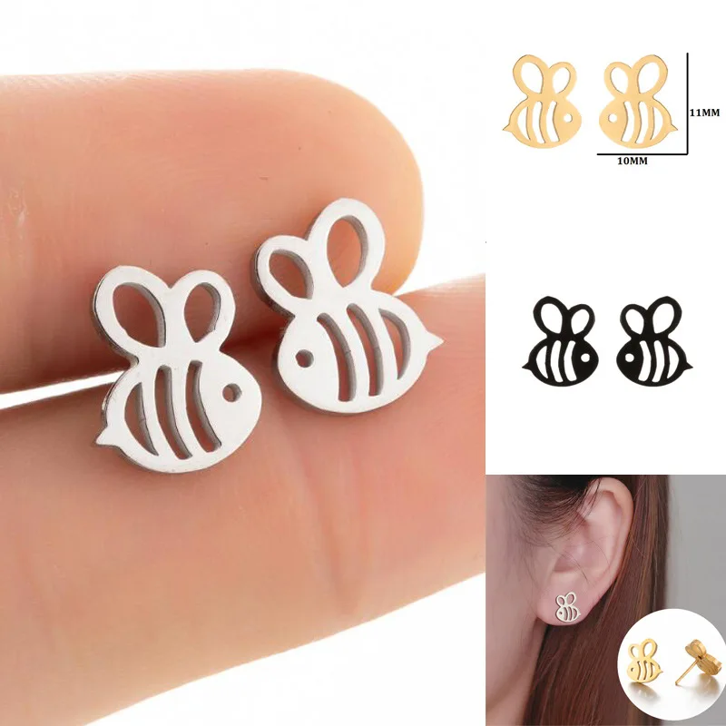 

Cutout Stainless Steel Animal Earrings Bee Earrings Cutout Steel Animal Earrings for Eomen