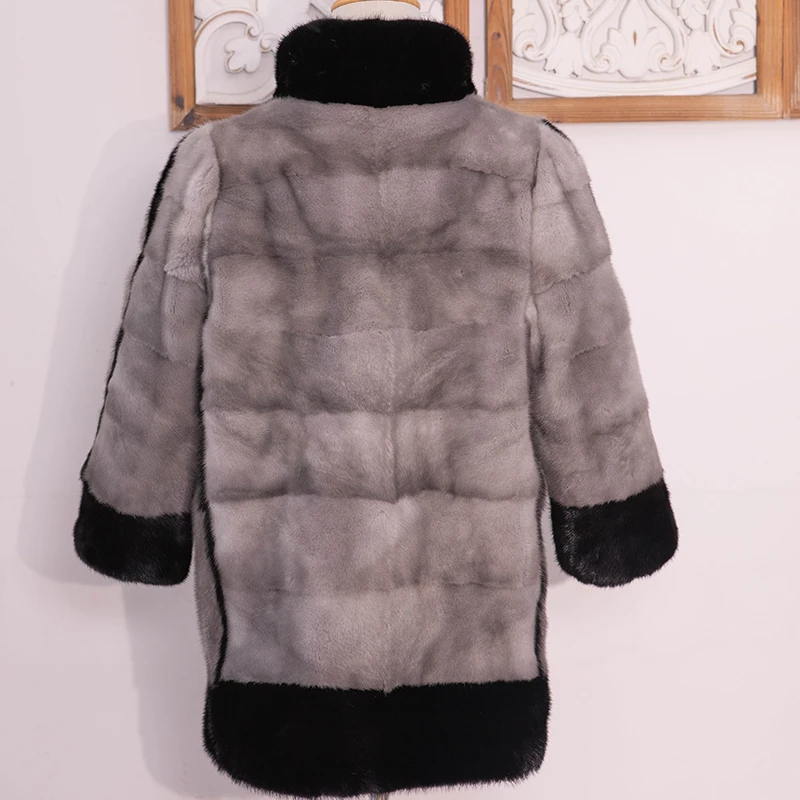 Fashion real mink fur women's coat new winter warm animal fur coat celebrity feng mink fur jacket high quality mink fur coat