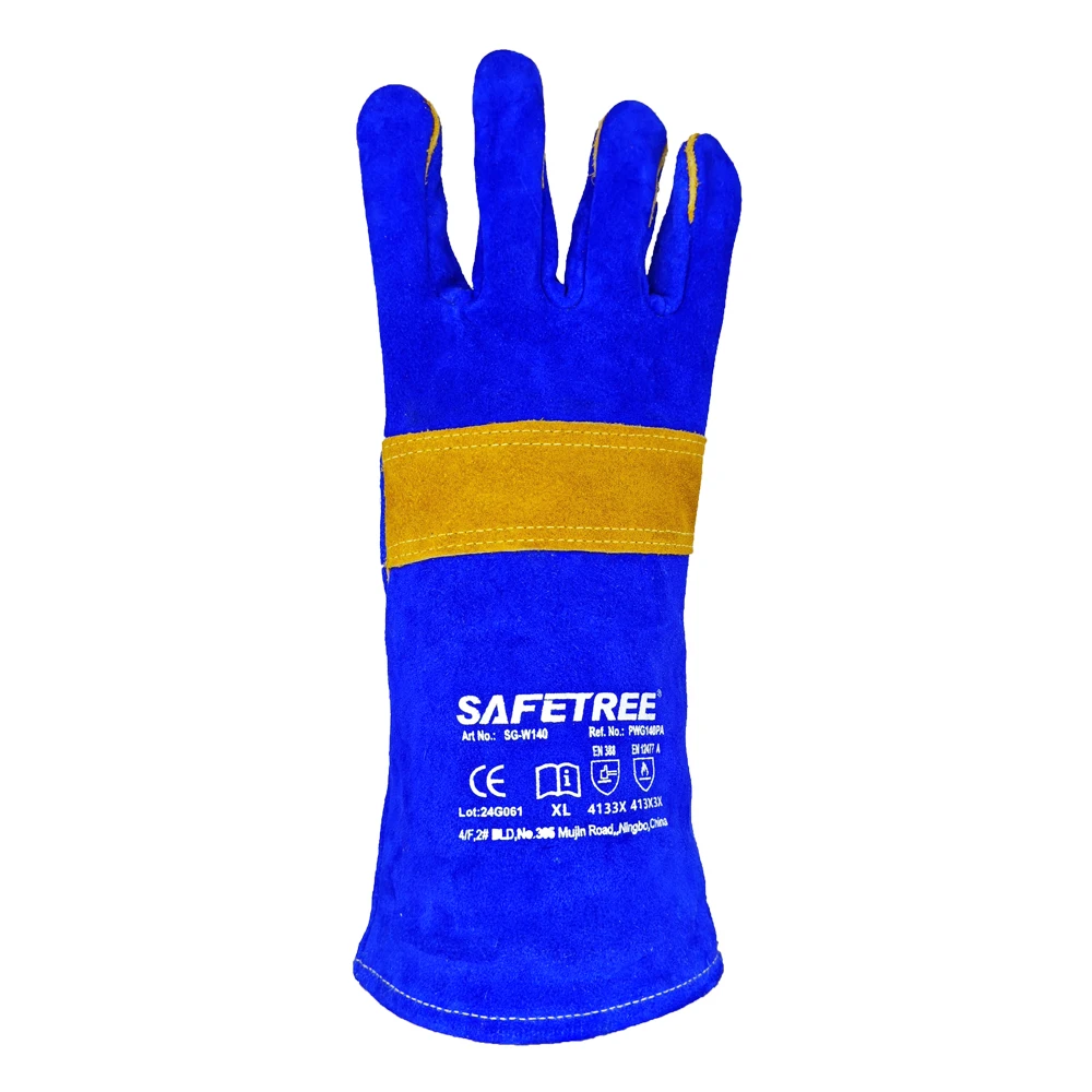 Безопасные перчатки SAFETREE 14 дюймов из воловьей кожи огнестойкие Жаростойкие для