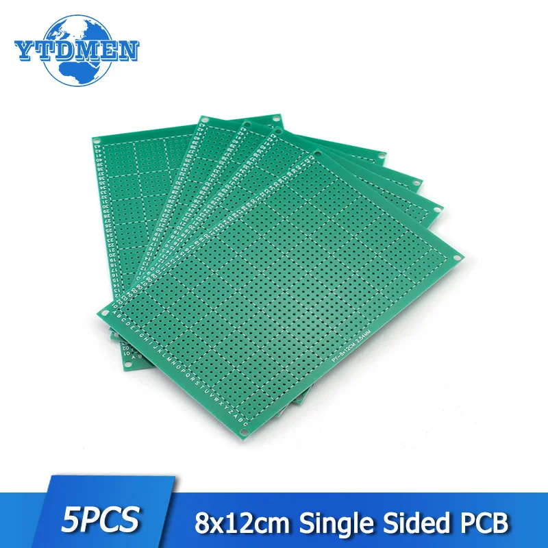 

5pcs/Set 8x12cm Single Sided PCB protoboard 8*12cm Universal Printed Circuit Board Green copper plate electronic board