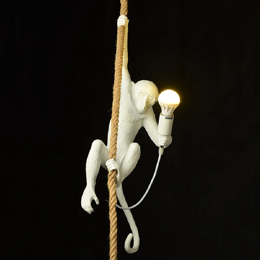 

Современная Белая/черная Подвесная лампа в виде обезьяны, модный простой художественный скандинавский подвесной светильник aap из смолы, по...