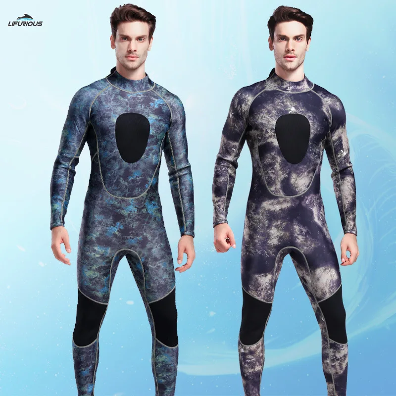 Camouflag 3MM Neoprene Wetsuit Men Keep Warm Swimming Scuba Diving Bathing Suit Long Sleeve Triathlon Wetsuit forSurf Snorkeling
