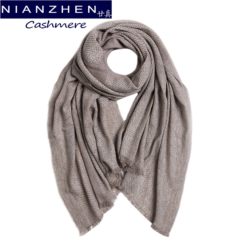 

Новый европейский и американский вязаный кашемировый шарф NIANZHEN, женский осенне-зимний теплый однотонный шарф, шаль WF180012