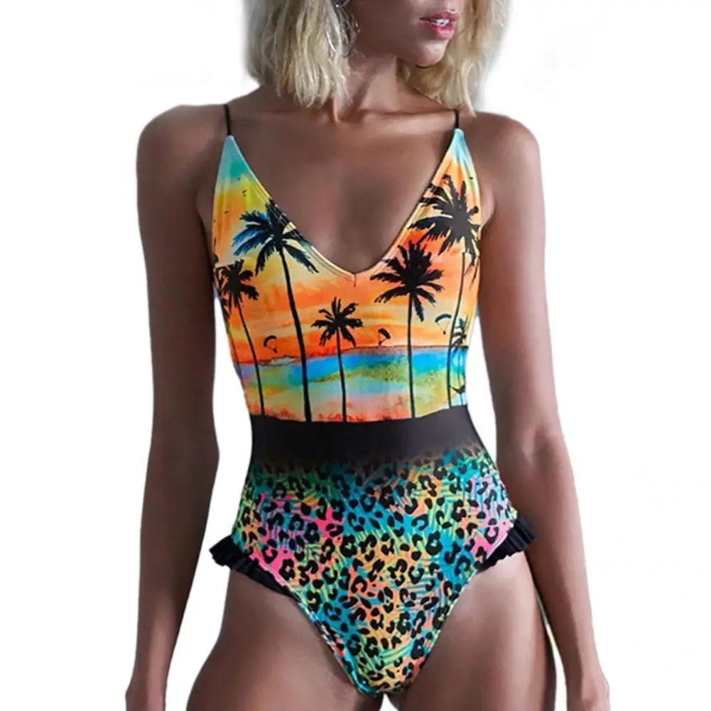 

Цельный стильный облегающий купальный костюм с высокой талией, облегающий Монокини, пляжная одежда без косточек