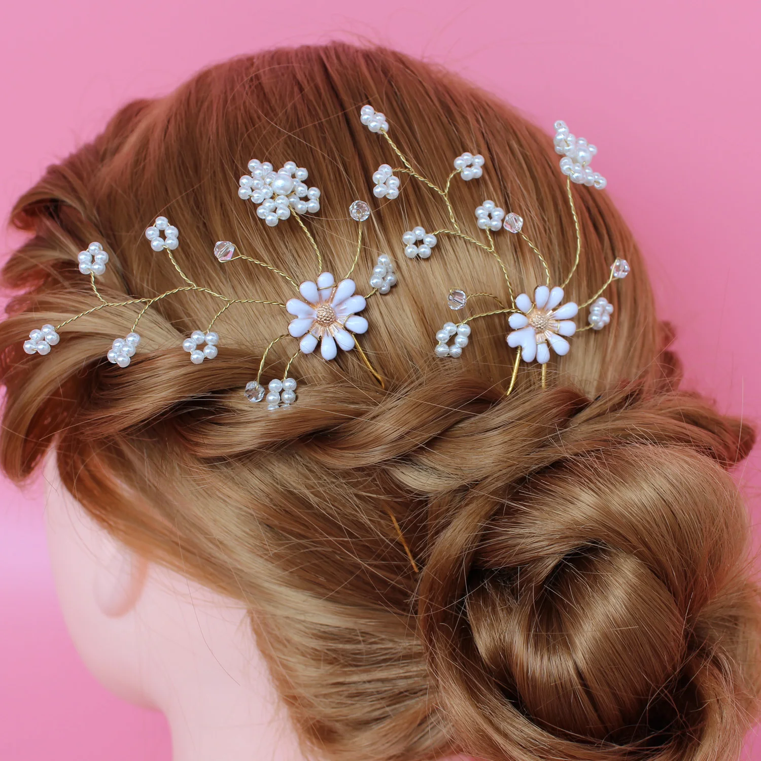 

Bridal Headdress Handmade Flower Pearl Headdress Bridal Hair Accessories Wedding Jewelry