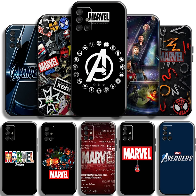 

Marvel Fashion Logo Phone Case For Samsung Galaxy M51 TPU Shell Liquid Silicon Cover Full Protection Funda Shockproof Carcasa