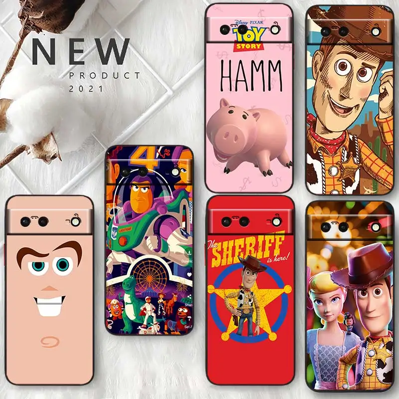 

Cartoon Toy Story Disney Phone Case For Google Pixel 7 6 Pro 6A 5A 5 4 4A XL 5G Soft Silicone Fundas Coque Capa Black Cover