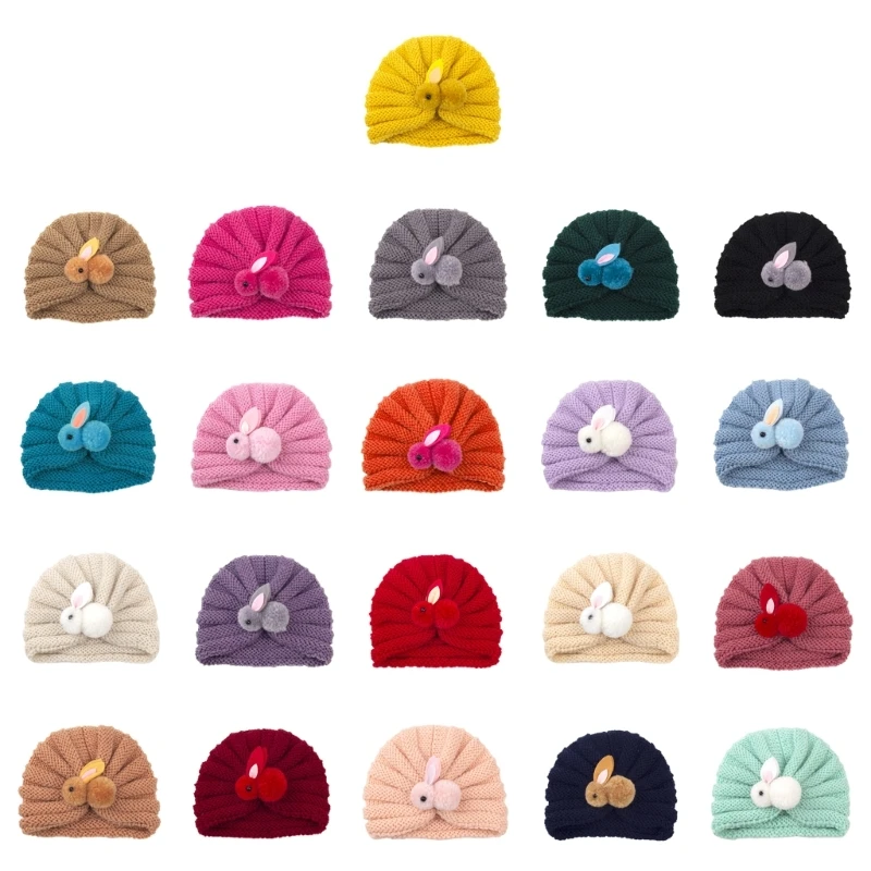 

Toddler Beanie for Boys Girls Baby Beanies Knit Winter Hats Cute Rabbit Decor P31B