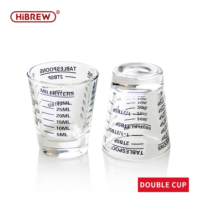 HiBREW 30ml espresso cam ölçüm fincan Espresso bardak sıvı cam ons fincan ölçekli mutfak malzemeleri