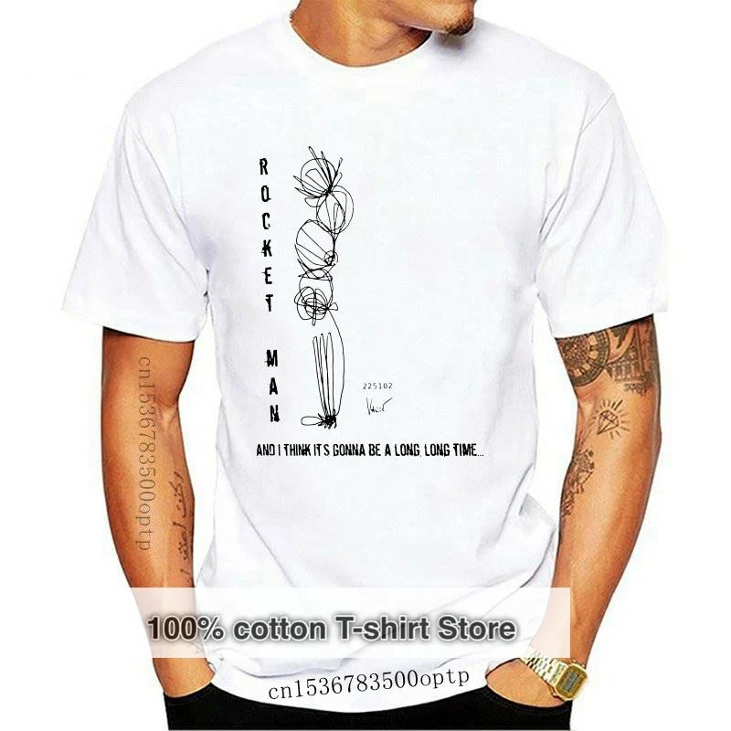 Новая футболка Elton John Мужская ракета с коротким рукавом и принтом модная забавная