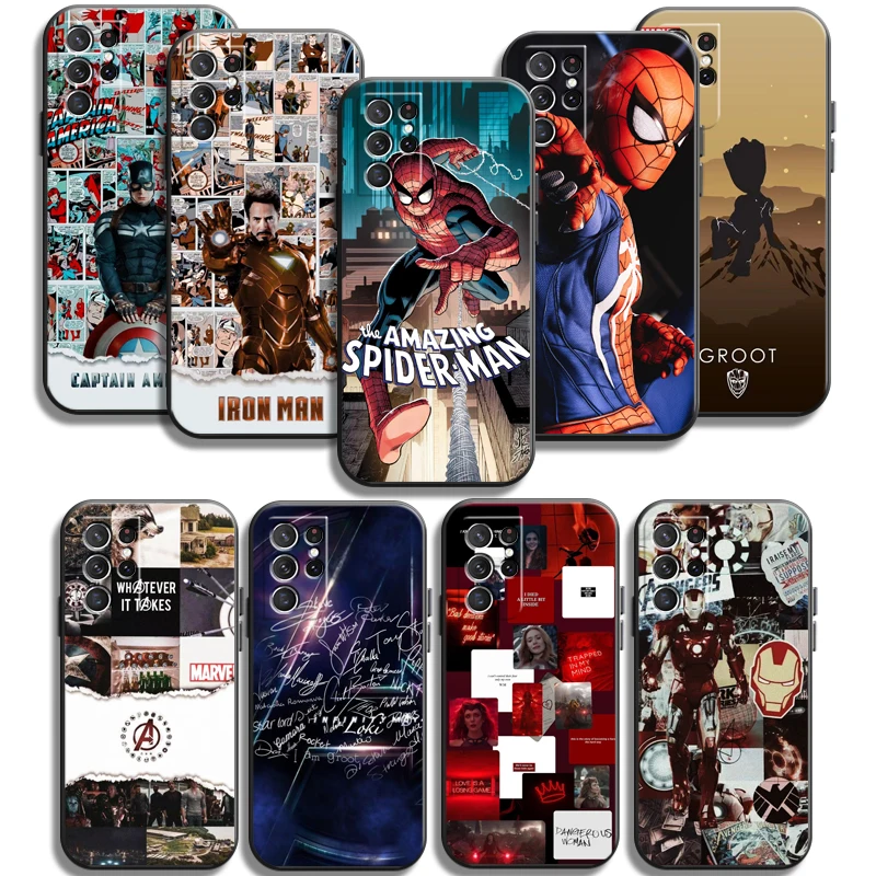 

Marvel Iron Man Spiderman Phone Cases For Samsung Galaxy S22 Plus S20 S20 FE S20 Lite S20 Ultra S21 S21 FE Ultra Funda Carcasa
