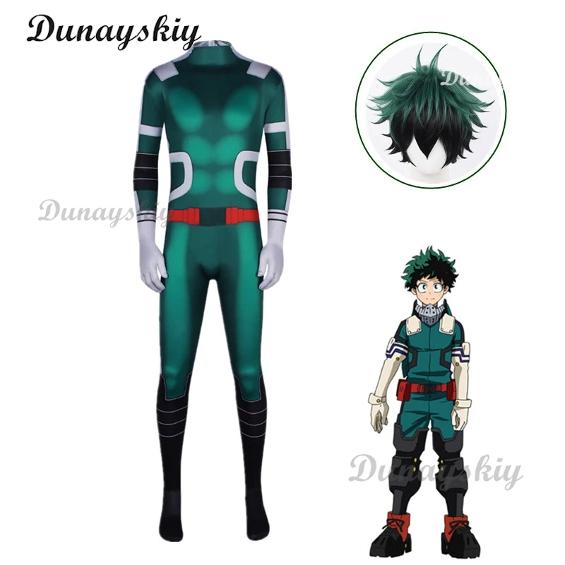 Костюм для косплея Midoriya Izuku Deku в стиле аниме ботинки обувь парик унисекс комплект