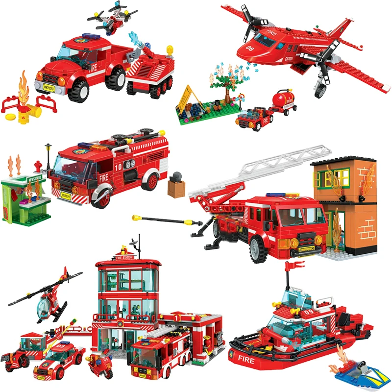 

Новый город, строительные блоки, автомобиль, вертолет, пожарный, человек, грузовик, развивающие блоки, игрушки для детей, подарки для детей