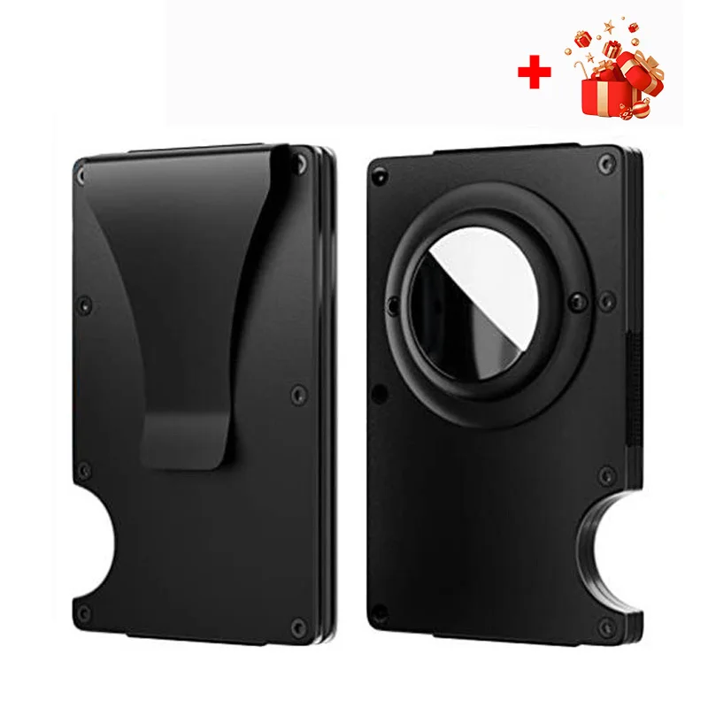 Air Tag Wallet Metal Card Holder Aluminium Anti Theft Brand Luxury Belt Airtag Porta Credencial Newest Style Badge Wallets Men