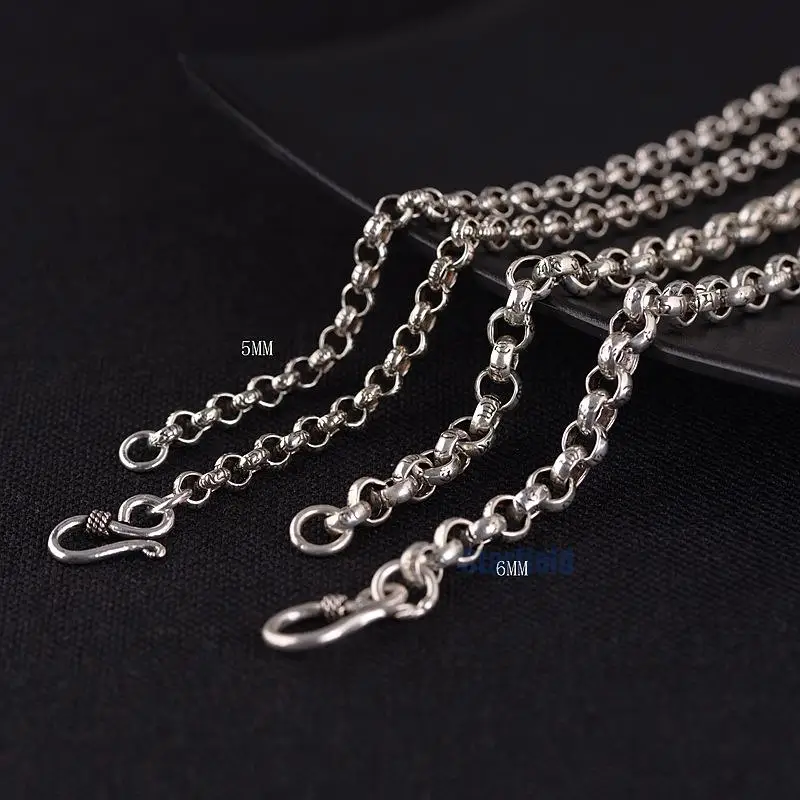 

Antique Jewelry S925 Silver Ring Men And Women Collar Necklace Simple Mantra Couple Models