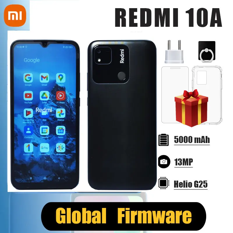 

Global ROM Xiaomi Redmi 10A 10 A Smartphone 5000mAh 6.53 MTK Helio G25 Octa Core 13MP Camera
