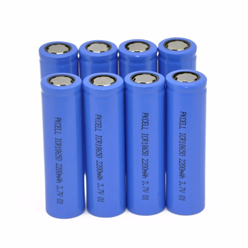 

8pcs/lot ICR 18650 Lithium Battery 2200mAh 3.7V Rechargeable Li-ion Batteries PKCELL for LED Flashlight Torch Laser Pen