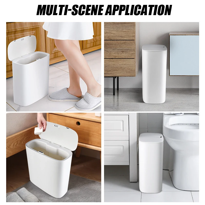 smart sensor trash can electronic automatic household bathroom toilet waterproof narrow seam sensor bin free global shipping
