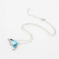 silver earrings jewellery set gift crystal butterfly bracelet pendant necklace