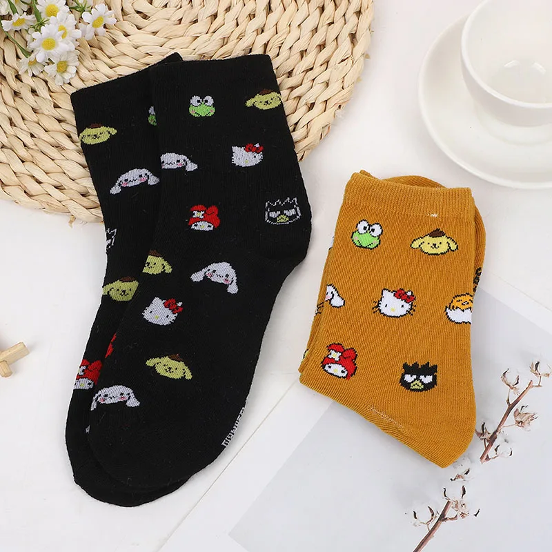 4 пары мультяшных милых женских носков Sanrio KT Cat Kitty Yu Gui с большими ушками собакой