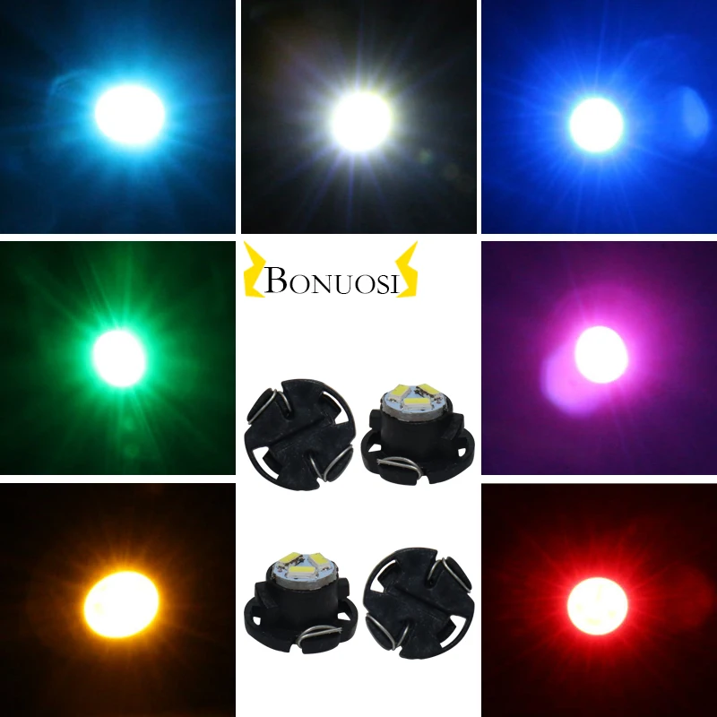 10pcs/Lot NW6 T4.7 3SMD LED Instruments Panel Dashboard Cluster Gauges Neo Wedge Bulb White Ice Blue Red Green LightSignal Lamp images - 6
