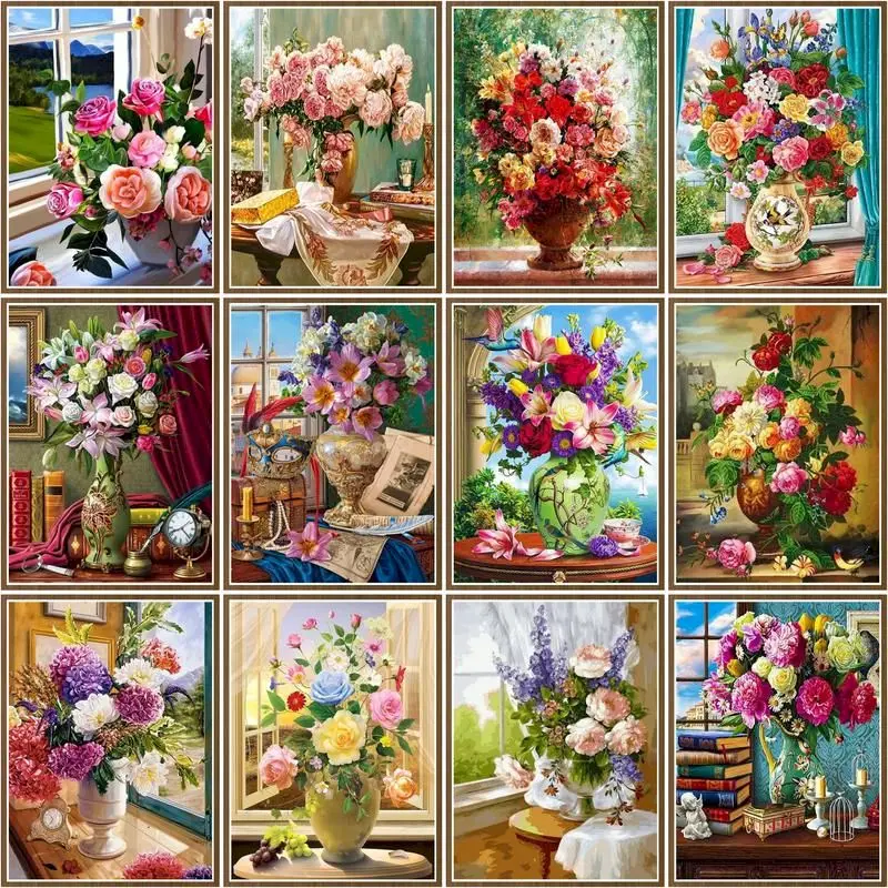 

Набор для рисования по номерам на холсте «цветы»