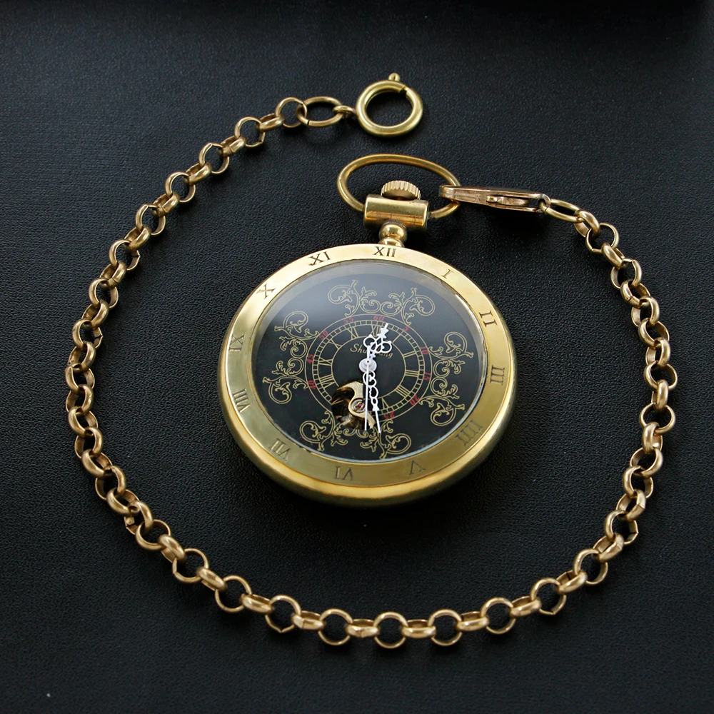 Vintage Bronze Carved Mechanical Pocket Watch High Quality Unisex Necklace Pendant Jewelry Gift for Men and Women Religio PJX911