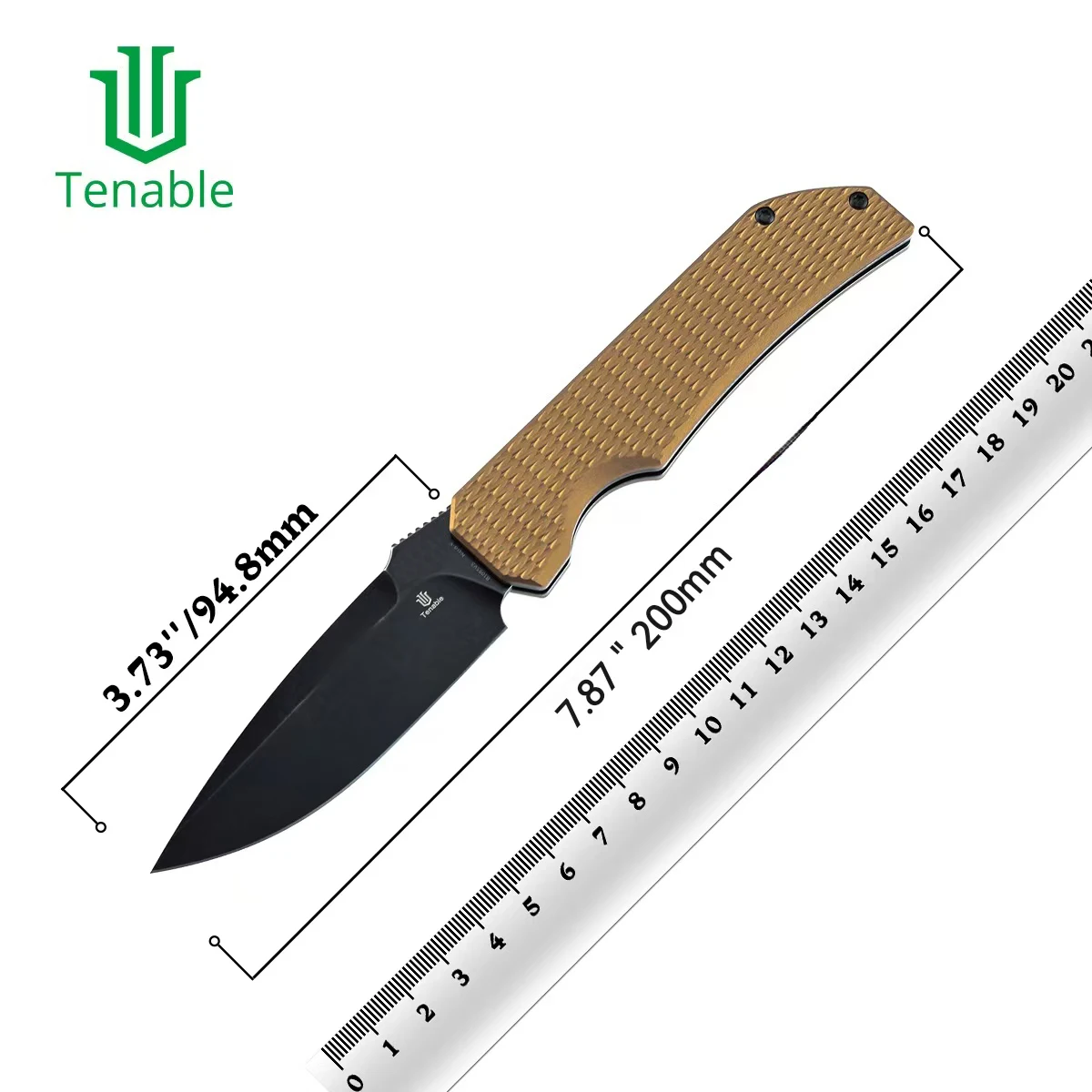 Фото Складной нож Tenable B1095 Eaglestrike с лезвием Nitro V 3,73 дюйма и алюминиевой рукоятью – полезный инструмент для кемпинга и повседневного использования №1