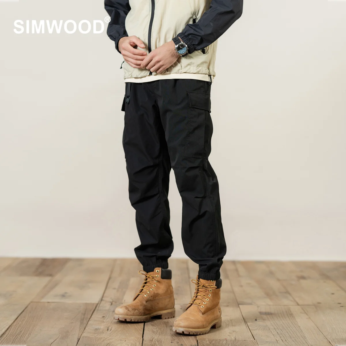 

SIMWOOD 2023 Summer New Lightweight Quick Dry Cargo Pants Men Oversize Safari Style Hiking Trousers Plus Size Brand Clothing