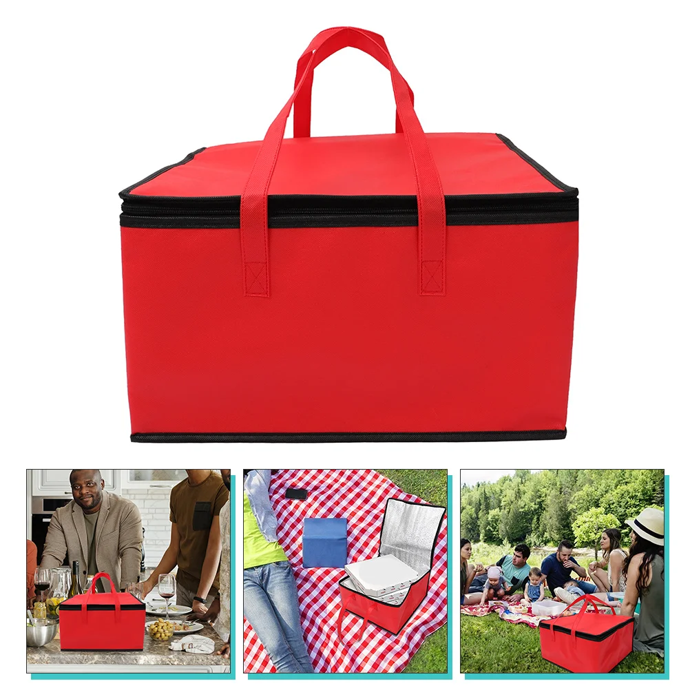 

Insulation Bags Insulated Food Foldable Tote Zipped Lunch Cooler Delivery Large Grocery Catering Thermal Jumbo Pouch Transport
