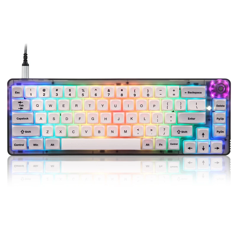 

CK69 Mechanical Keyboard 67-Key RGB Backlit Full-Key Hot-Swappable Type-C Line Machine Separate Gaming Keyboard