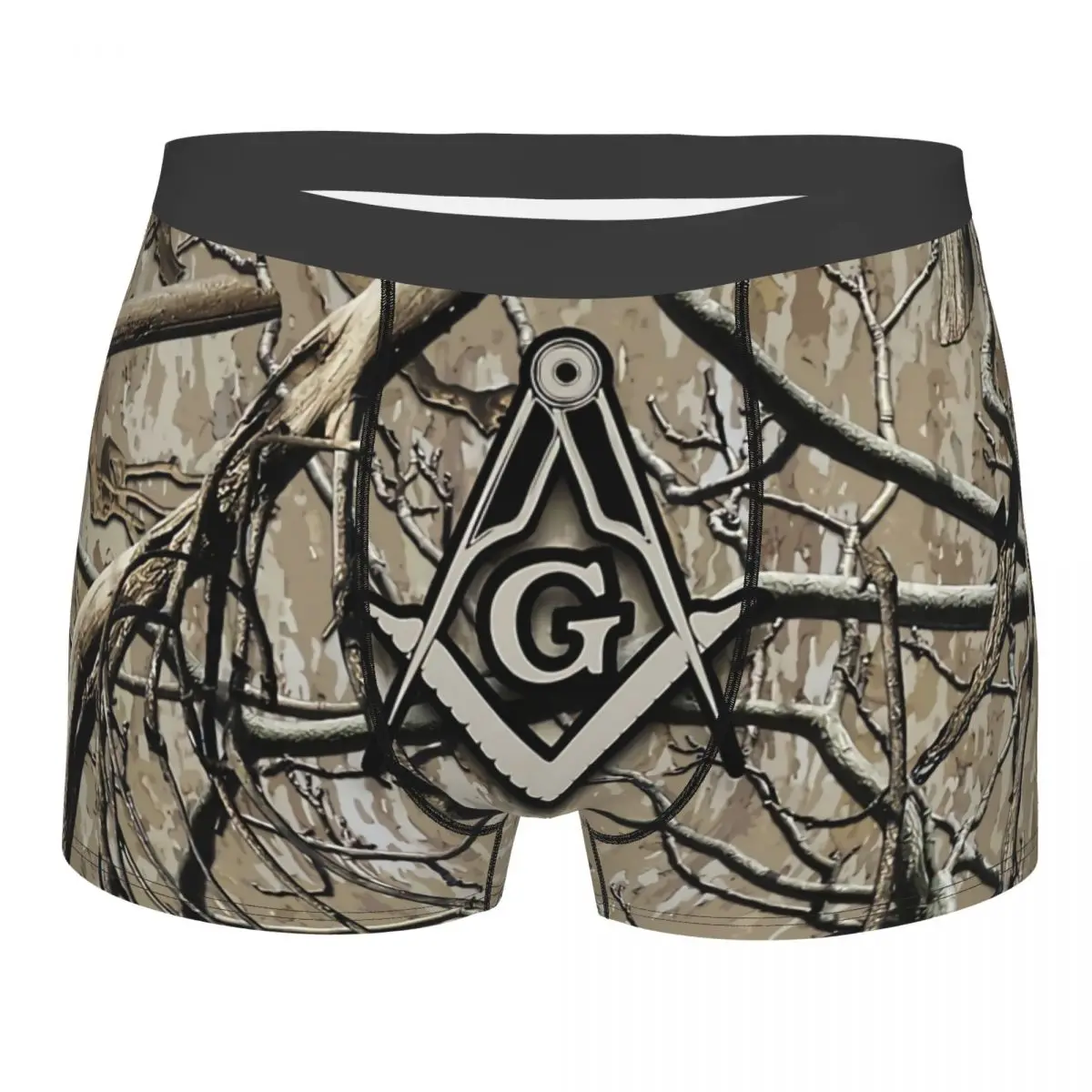 

Hunting Camouflage Square Compass Underpants Cotton Panties Men's Underwear Comfortable Shorts Boxer Briefs