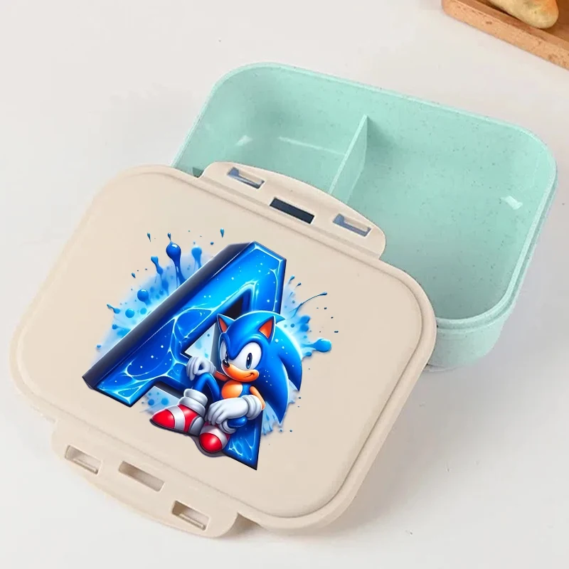 Фото Контейнер для еды Sonics Cartoon Figure, вместительный, портативный, для школы, с буквами A-Z, удобные ланч-боксы, принадлежности для пикника, подарки №2