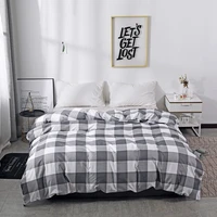 evich classic gray and white square lattice bedding set 3pcs for four seasons pillowcase and quilt cover bedroom home textile