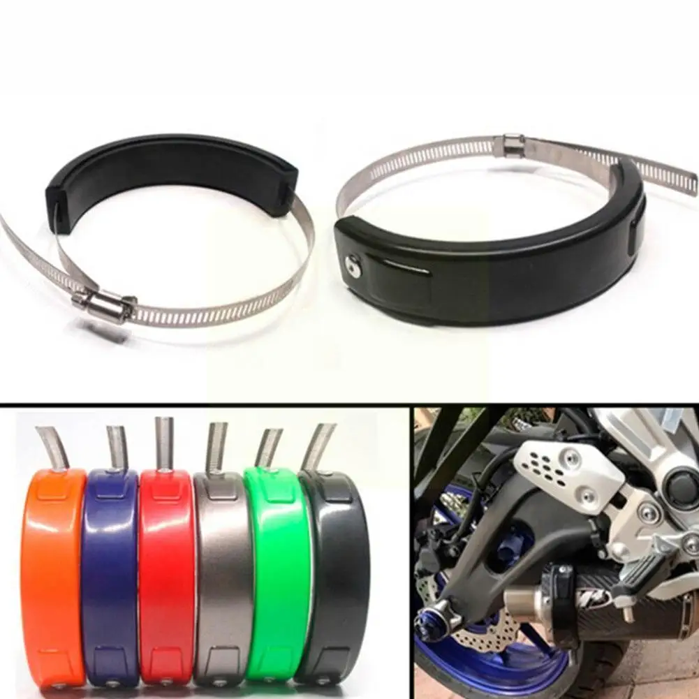 

Universal Motorcycle Exhaust Protector 100mm-140mm Can Round Oval Guard Cover Cover Exhaust D9v0
