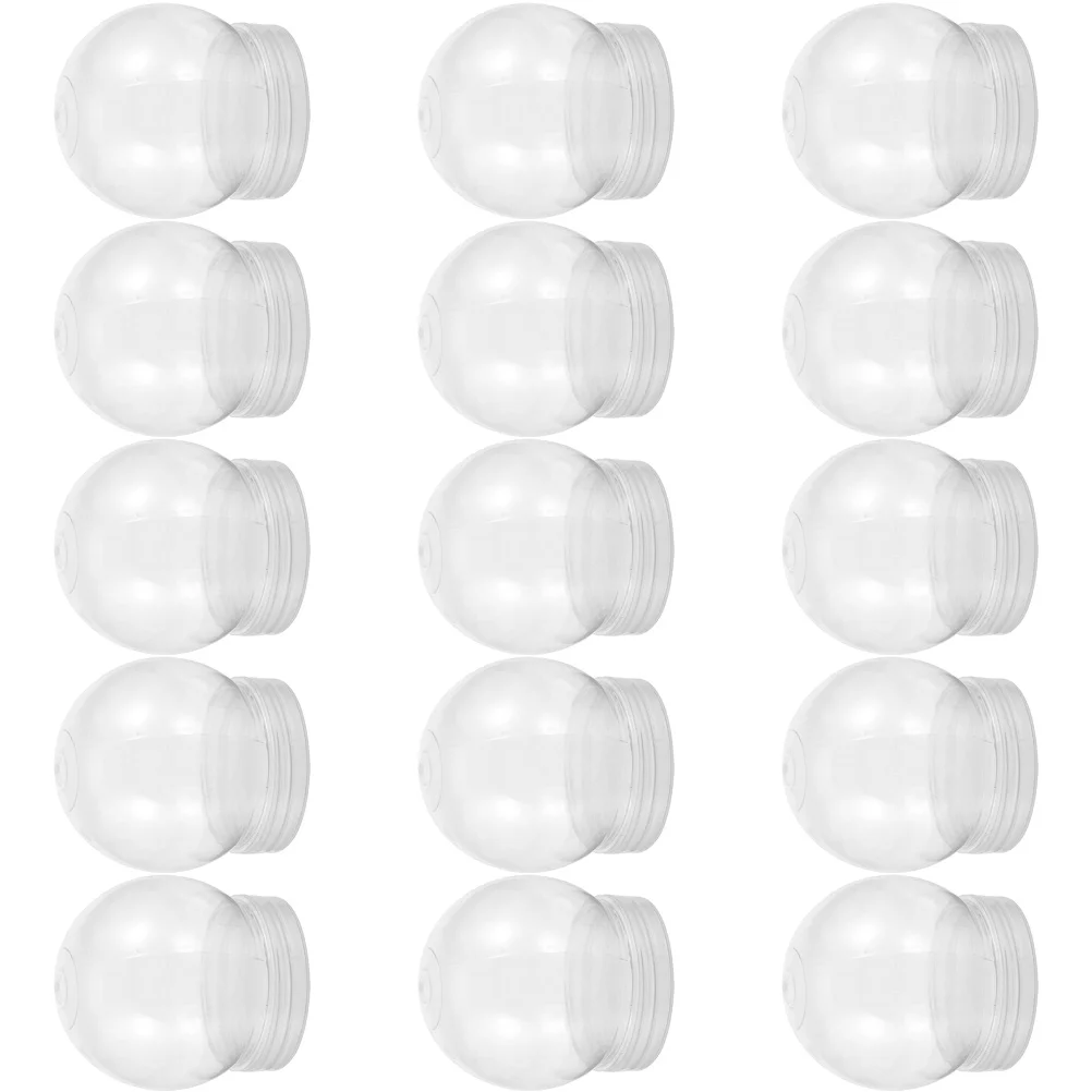 

15 Pcs DIY Snow Globe Supplies Small Ball Shape Empty Globes Clear Aldult Water