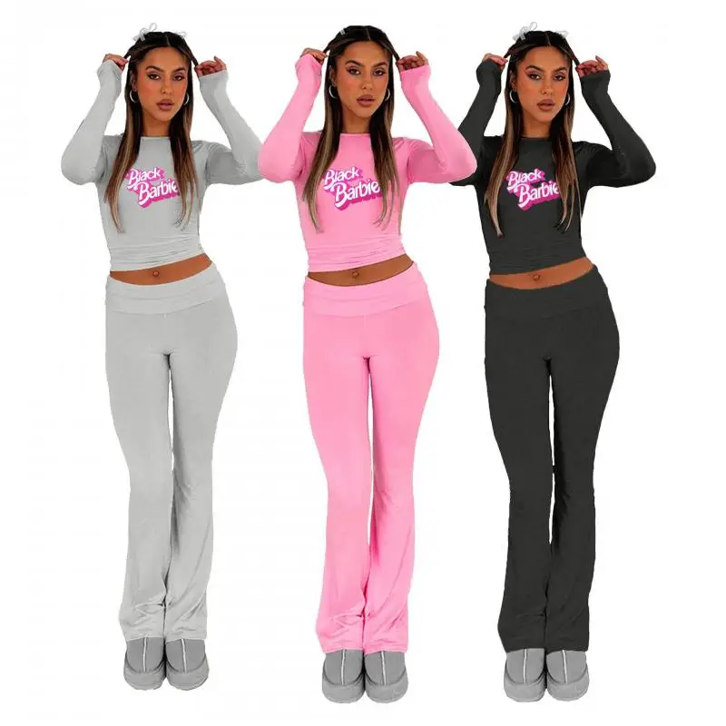 Модный тонкий костюм Барби из 2 предметов на осень и зиму привлекательный