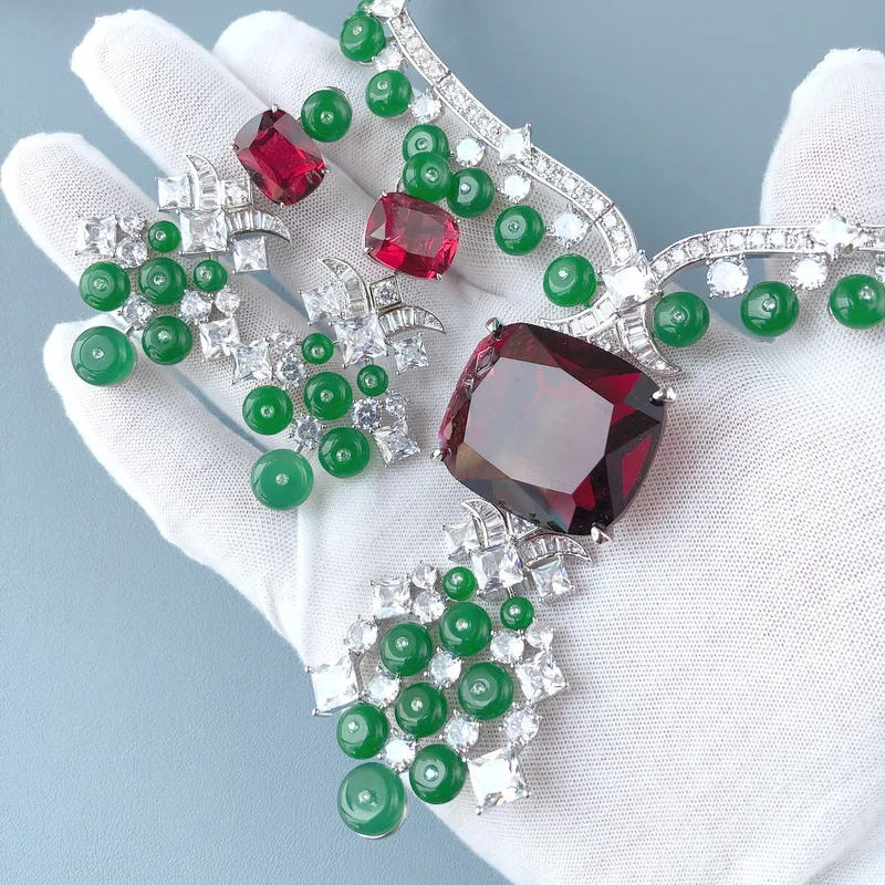 Роскошное модное ожерелье серьги-гвоздики для женщин инкрустация цирконием