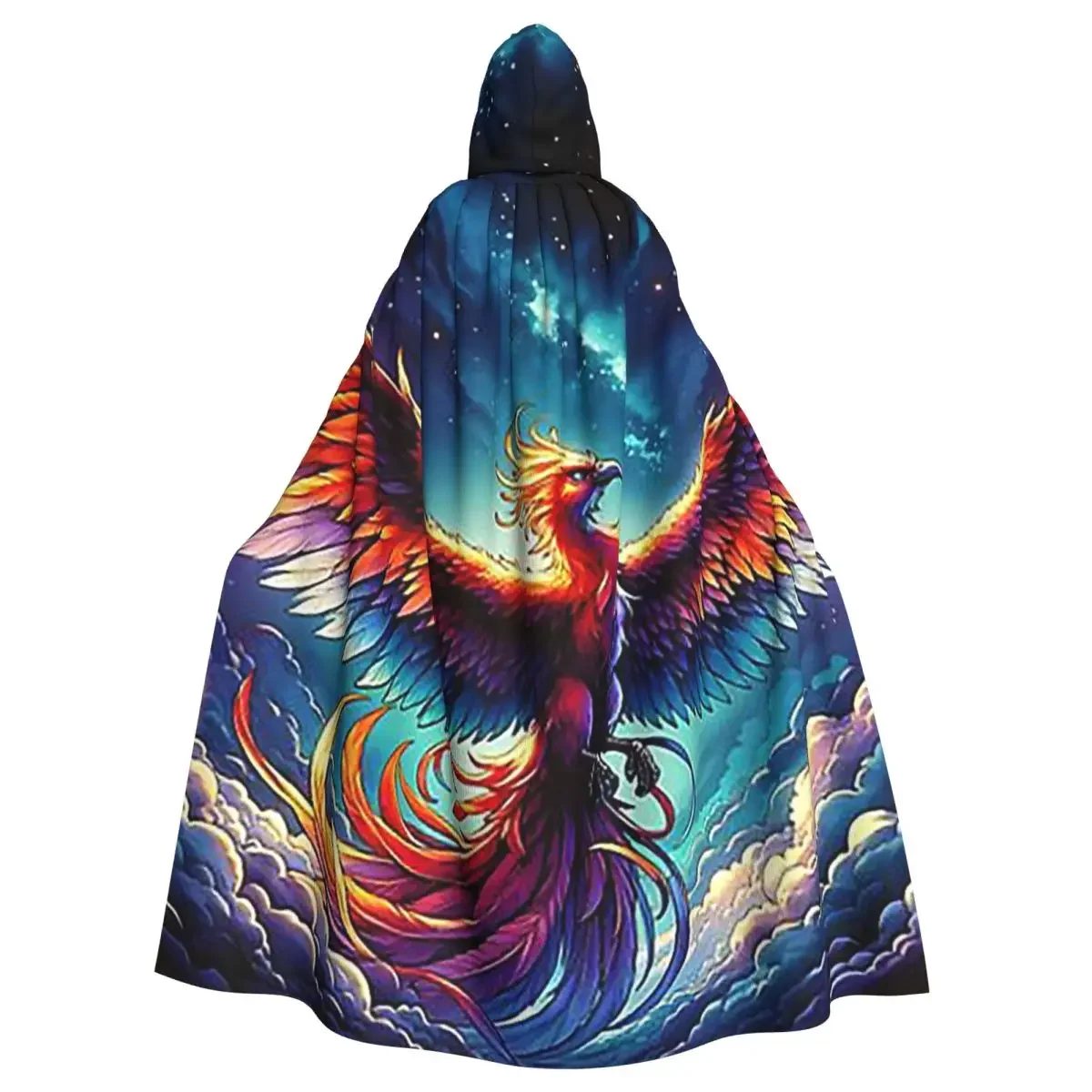 Красочный средневековый костюм ведьмы с длинным капюшоном Majestic Phoenix накидка для