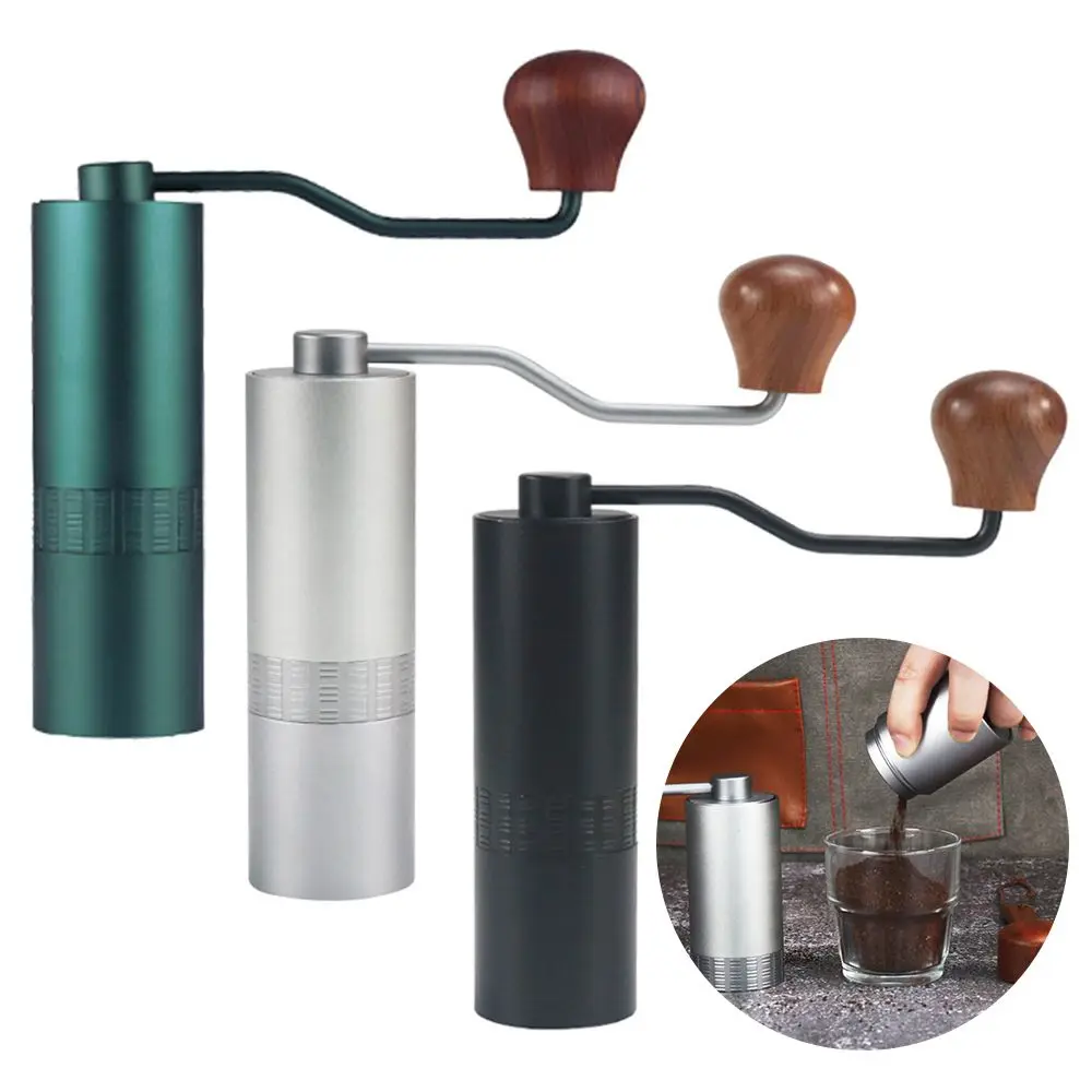 

Manual Coffee Bean Grinder Stainless Steel Burr Adjustable Setting with Wood Handle Coffee Mill for Drip Coffee Espresso
