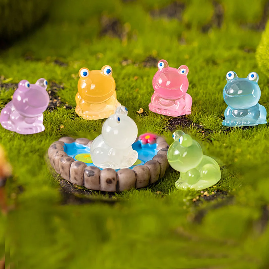 10 Упаковок Светящихся Лягушек Фигурки Животных Из Смолы Экологически Чистые