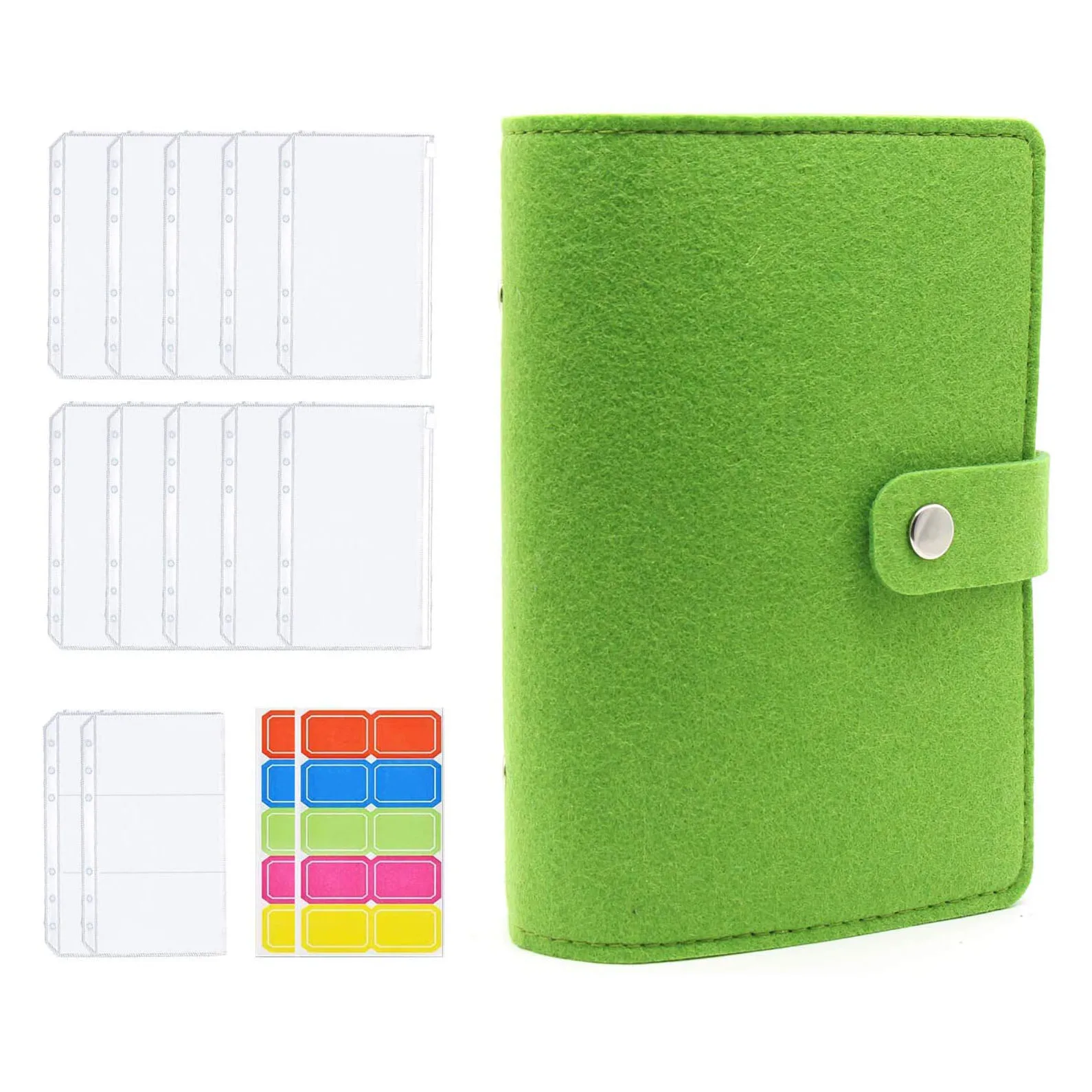 

14 Pieces A6 Binder Budget Cash Envelopes Planner System with 10 Binder Pockets,2 Binder Cards/2 Label Stickers for Saving Money