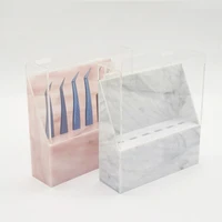 cosmetic rack reusable convenient with dust cover 6 hole grafting false eyelashes tweezers storage box holder for women