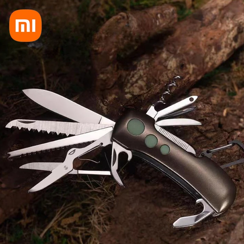 

Xiaomi Camping Survival Knife 15 In 1 Stainless Steel Swiss Mini Folding Keychain Knife Multi-fuction Outdoor EDC Folding Knives