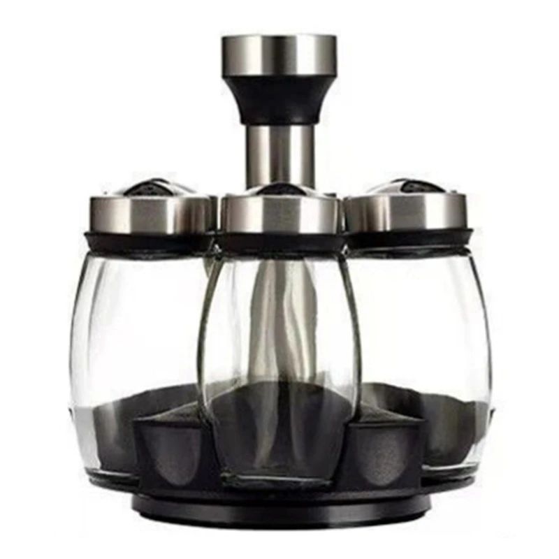 

Вращающаяся стойка для приправ, черная коробка для бутылок для приправ, банка для приправ, стойка для хранения кухонных принадлежностей