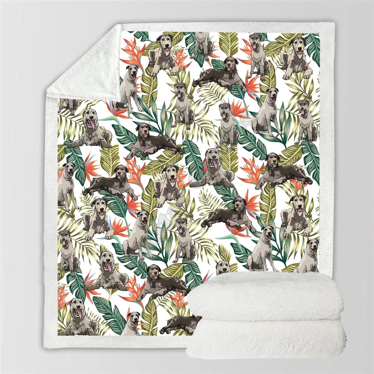 

Irish Wolfhound Fleece Blanket 3D printed Wearable Blanket Adults/kids Fleece Blanket