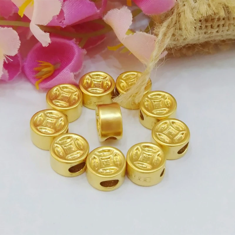 

2019 New Brass Gold Plated Transfer Beads Loose Beads Bracelet Pendant Accessories Vacuum Plating DIY Jewelry Accessories